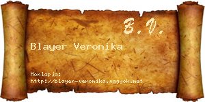 Blayer Veronika névjegykártya